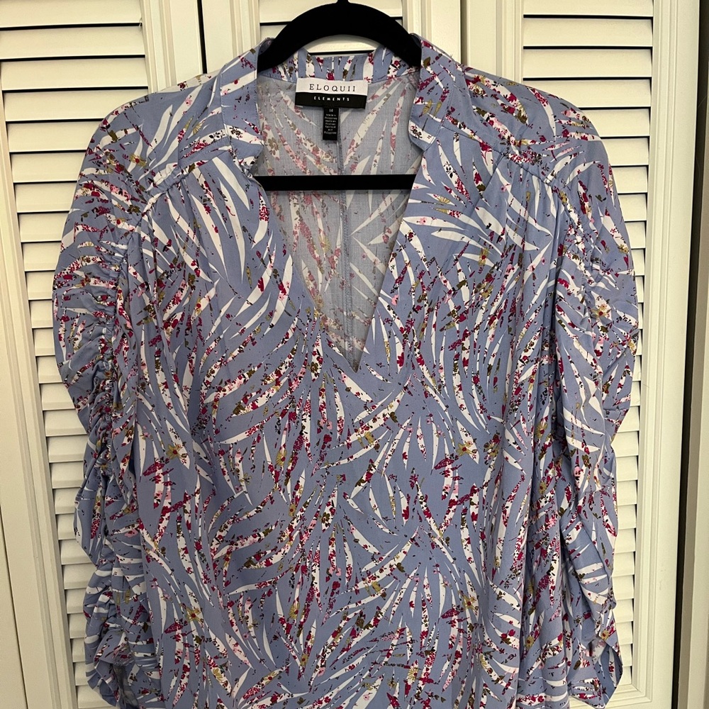 Eloquii Purple Zebra “Printesque” 3/4 sleeve